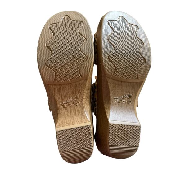 Dansko Womens EU 40 US 7 Sophie Leopard Print Suede Wedge Slide Sandals - Picture 6 of 9